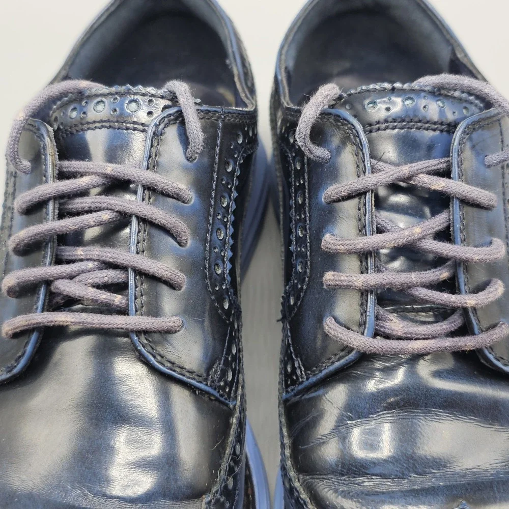 Cole Haan Men's Lunargrand Wingtip Leather Oxford Blue Dress Shoes Size 10.5